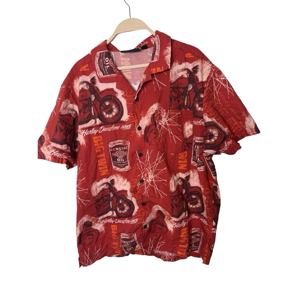 Harley-Davidson Mens Limited Edition Roaring Aloha‎ Short Sleeve  Shirt Size L